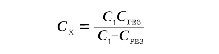 Как узнать емкость одного из конденсаторов, если известная общая емкость двух при последовательном включении