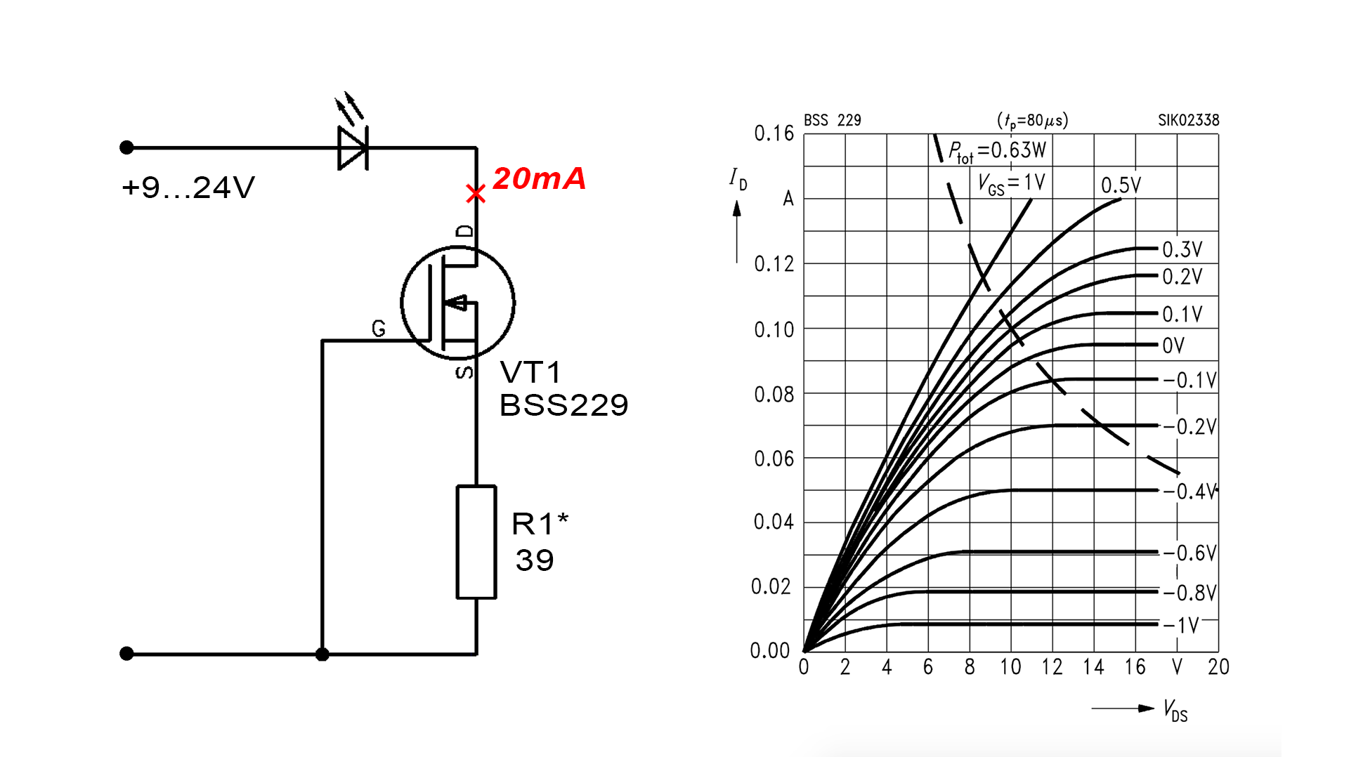 Генератор (стабилизатор) тока на MOSFET
