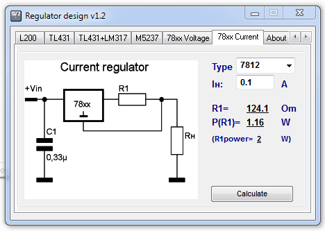 Расчет стабилизатора тока на LM78xx